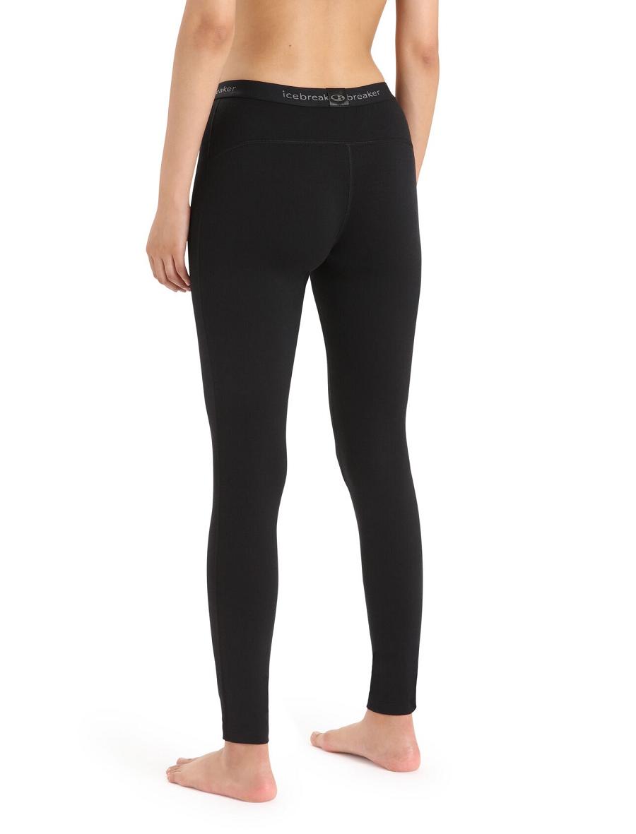 Icebreaker Merino 200 Oasis Thermal Leggings Naisten Base Layers Mustat | FI 1919KORI